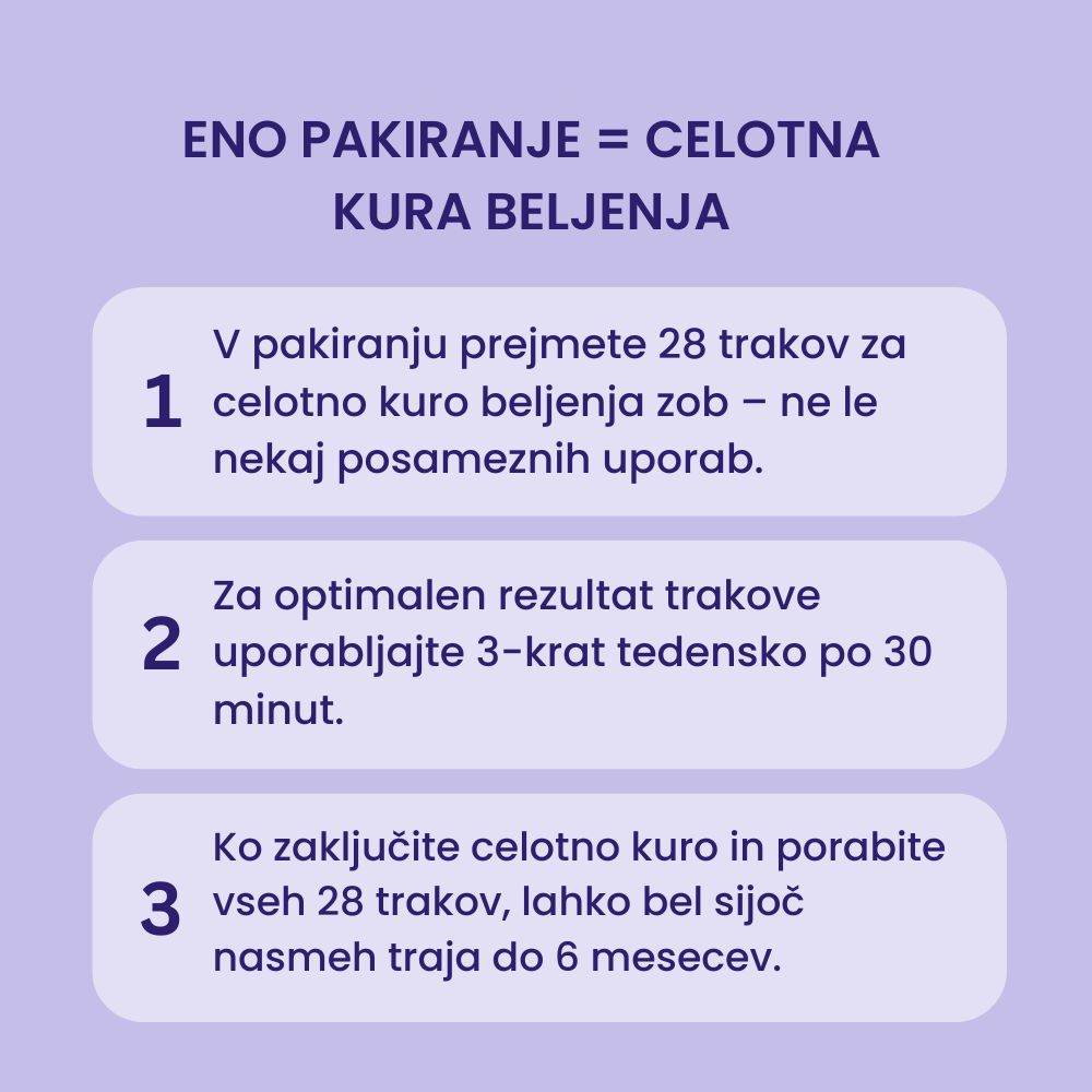 Vijolčni Belilni Traki za Občutljive Zobe