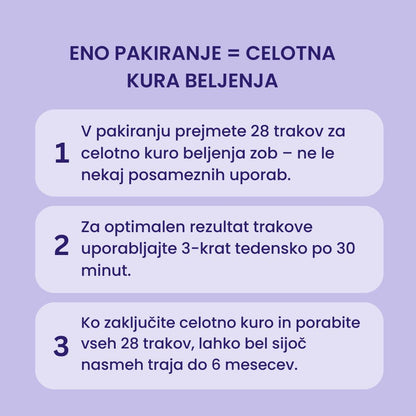Vijolčni Belilni Traki za Občutljive Zobe
